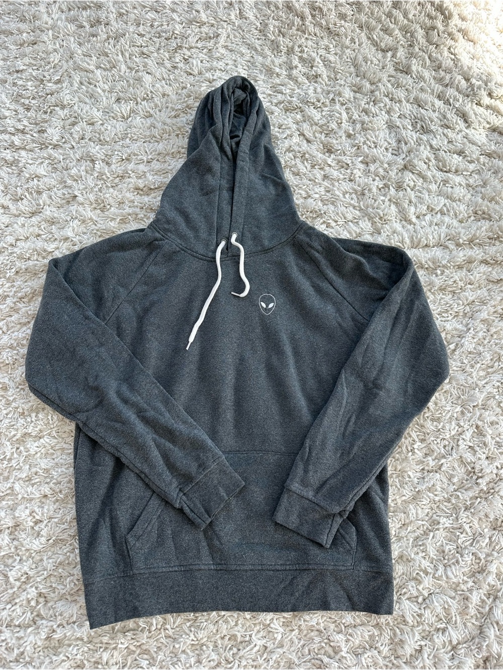 PacSun Charcoal Gray Hoodie with Alien Patch
